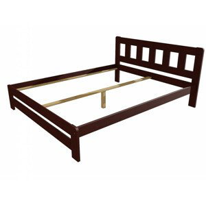 Manželská postel VMK010B masiv borovice (Rozměr: 140 x 200 cm, Barva dřeva: moření ořech)