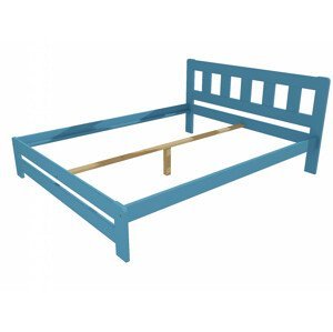 Manželská postel VMK010B masiv borovice (Rozměr: 180 x 200 cm, Barva dřeva: barva modrá)