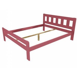 Manželská postel VMK010C masiv borovice (Rozměr: 140 x 200 cm, Barva dřeva: barva růžová)