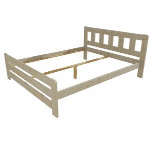 Manželská postel VMK010D masiv borovice (Rozměr: 140 x 200 cm, Barva dřeva: surové dřevo)