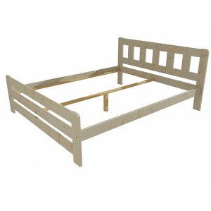Manželská postel VMK010D masiv borovice (Rozměr: 160 x 200 cm, Barva dřeva: surové dřevo)