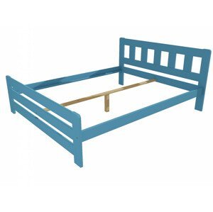 Manželská postel VMK010D masiv borovice (Rozměr: 200 x 200 cm, Barva dřeva: barva modrá)