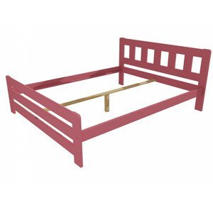 Manželská postel VMK010D masiv borovice (Rozměr: 120 x 200 cm, Barva dřeva: barva růžová)