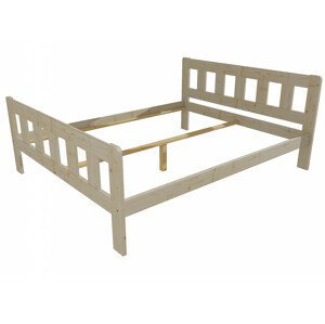 Manželská postel VMK010E masiv borovice (Rozměr: 140 x 200 cm, Barva dřeva: surové dřevo)