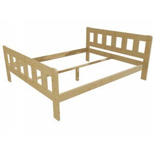 Manželská postel VMK010E masiv borovice (Rozměr: 160 x 200 cm, Barva dřeva: bezbarvý lak)