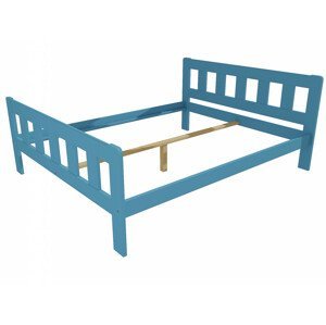 Manželská postel VMK010E masiv borovice (Rozměr: 200 x 200 cm, Barva dřeva: barva modrá)