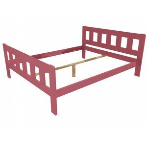 Manželská postel VMK010E masiv borovice (Rozměr: 120 x 200 cm, Barva dřeva: barva růžová)