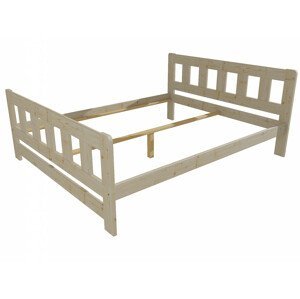 Manželská postel VMK010F masiv borovice (Rozměr: 120 x 200 cm, Barva dřeva: surové dřevo)