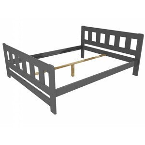 Manželská postel VMK010F masiv borovice (Rozměr: 120 x 200 cm, Barva dřeva: barva šedá)