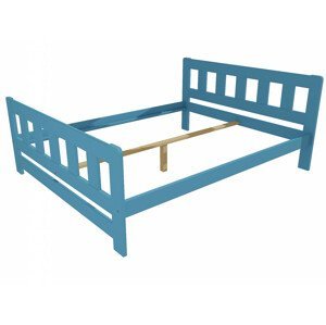 Manželská postel VMK010F masiv borovice (Rozměr: 200 x 200 cm, Barva dřeva: barva modrá)