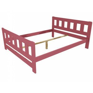 Manželská postel VMK010F masiv borovice (Rozměr: 120 x 200 cm, Barva dřeva: barva růžová)
