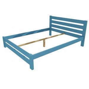 Manželská postel VMK011B masiv borovice (Rozměr: 200 x 200 cm, Barva dřeva: barva modrá)