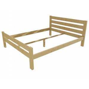 Manželská postel VMK011C masiv borovice (Rozměr: 140 x 200 cm, Barva dřeva: bezbarvý lak)