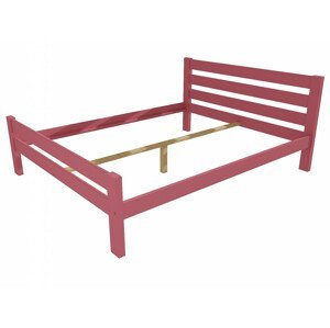 Manželská postel VMK011C masiv borovice (Rozměr: 120 x 200 cm, Barva dřeva: barva růžová)
