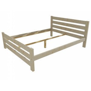 Manželská postel VMK011D masiv borovice (Rozměr: 120 x 200 cm, Barva dřeva: surové dřevo)