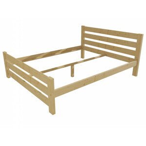 Manželská postel VMK011D masiv borovice (Rozměr: 140 x 200 cm, Barva dřeva: bezbarvý lak)