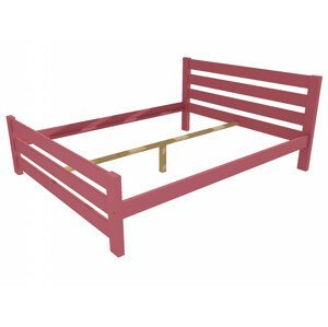 Manželská postel VMK011D masiv borovice (Rozměr: 120 x 200 cm, Barva dřeva: barva růžová)