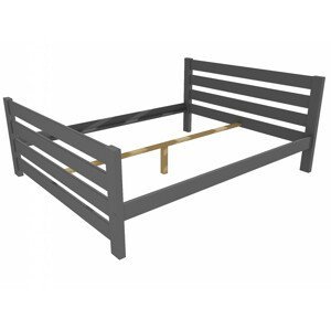 Manželská postel VMK011E masiv borovice (Rozměr: 140 x 200 cm, Barva dřeva: barva šedá)