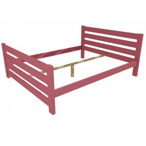 Manželská postel VMK011E masiv borovice (Rozměr: 140 x 200 cm, Barva dřeva: barva růžová)