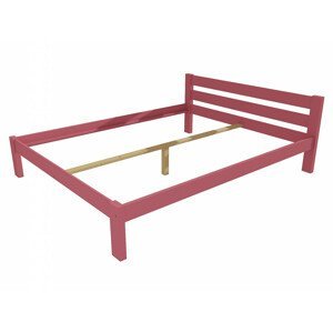 Manželská postel VMK012A masiv borovice (Rozměr: 120 x 200 cm, Barva dřeva: barva růžová)