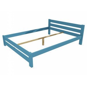 Manželská postel VMK012B masiv borovice (Rozměr: 120 x 200 cm, Barva dřeva: barva modrá)