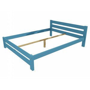Manželská postel VMK012B masiv borovice (Rozměr: 140 x 200 cm, Barva dřeva: barva modrá)