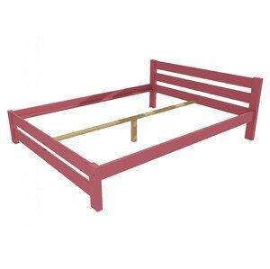 Manželská postel VMK012B masiv borovice (Rozměr: 120 x 200 cm, Barva dřeva: barva růžová)