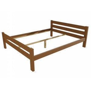 Manželská postel VMK012C masiv borovice (Rozměr: 180 x 200 cm, Barva dřeva: moření dub)