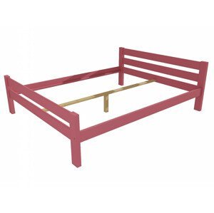 Manželská postel VMK012C masiv borovice (Rozměr: 140 x 200 cm, Barva dřeva: barva růžová)