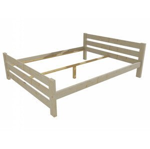 Manželská postel VMK012D masiv borovice (Rozměr: 140 x 200 cm, Barva dřeva: surové dřevo)