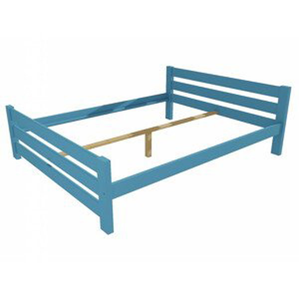 Manželská postel VMK012D masiv borovice (Rozměr: 140 x 200 cm, Barva dřeva: barva modrá)
