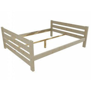 Manželská postel VMK012E masiv borovice (Rozměr: 200 x 200 cm, Barva dřeva: surové dřevo)