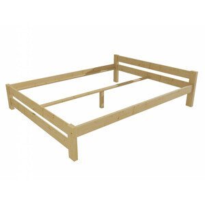 Manželská postel VMK013B masiv borovice (Rozměr: 120 x 200 cm, Barva dřeva: bezbarvý lak)