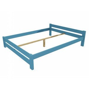 Manželská postel VMK013B masiv borovice (Rozměr: 140 x 200 cm, Barva dřeva: barva modrá)