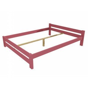 Manželská postel VMK013B masiv borovice (Rozměr: 120 x 200 cm, Barva dřeva: barva růžová)