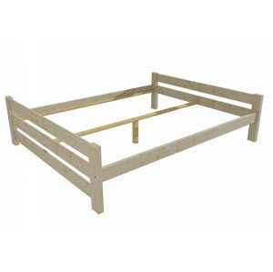 Manželská postel VMK013D masiv borovice (Rozměr: 120 x 200 cm, Barva dřeva: surové dřevo)