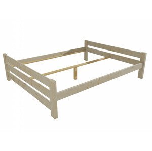Manželská postel VMK013D masiv borovice (Rozměr: 140 x 200 cm, Barva dřeva: surové dřevo)