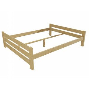 Manželská postel VMK013D masiv borovice (Rozměr: 120 x 200 cm, Barva dřeva: bezbarvý lak)