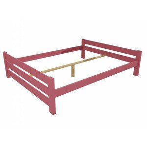 Manželská postel VMK013D masiv borovice (Rozměr: 120 x 200 cm, Barva dřeva: barva růžová)