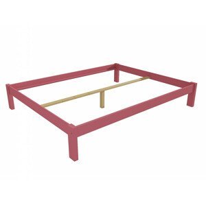 Manželská postel VMK014A masiv borovice (Rozměr: 140 x 200 cm, Barva dřeva: barva růžová)