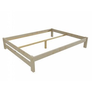 Manželská postel VMK014B masiv borovice (Rozměr: 120 x 200 cm, Barva dřeva: surové dřevo)
