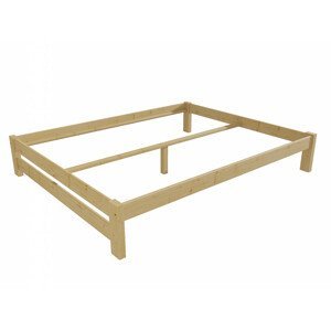 Manželská postel VMK014B masiv borovice (Rozměr: 140 x 200 cm, Barva dřeva: bezbarvý lak)