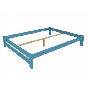 Manželská postel VMK014B masiv borovice (Rozměr: 200 x 200 cm, Barva dřeva: barva modrá)