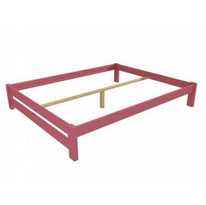 Manželská postel VMK014B masiv borovice (Rozměr: 120 x 200 cm, Barva dřeva: barva růžová)