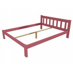 Manželská postel VMK015A masiv borovice (Rozměr: 120 x 200 cm, Barva dřeva: barva růžová)