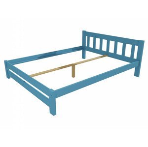 Manželská postel VMK015B masiv borovice (Rozměr: 160 x 200 cm, Barva dřeva: barva modrá)