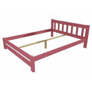 Manželská postel VMK015B masiv borovice (Rozměr: 140 x 200 cm, Barva dřeva: barva růžová)