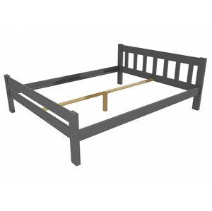 Manželská postel VMK015C masiv borovice (Rozměr: 120 x 200 cm, Barva dřeva: barva šedá)