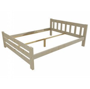 Manželská postel VMK015D masiv borovice (Rozměr: 140 x 200 cm, Barva dřeva: surové dřevo)