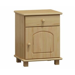 Noční stolek masiv borovice se skříňkou a zásuvkou MATYÁŠ (Barva dřeva: bezbarvý lak)